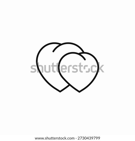 two hearts overlapping icon sign vector