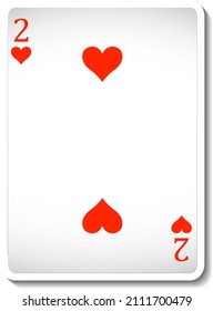 Dos cartas de reproducción de corazón Isolación ilustración