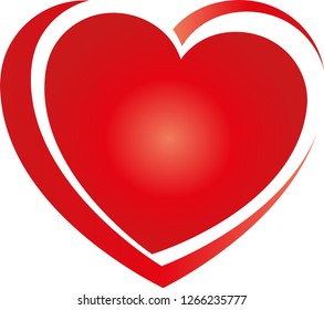 Two hearts in red logo