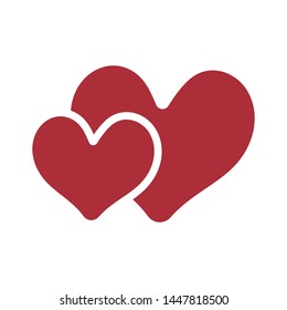Two Hearts Romantic Love Vector Illustration