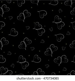 Two hearts. Seamless background.