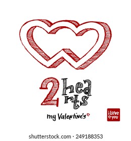 two hearts sketch