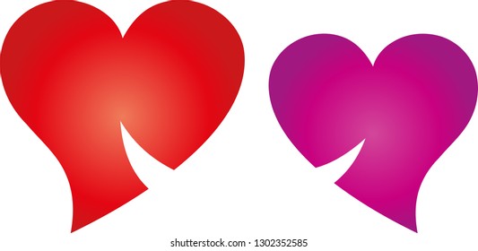 Two hearts with smile logo