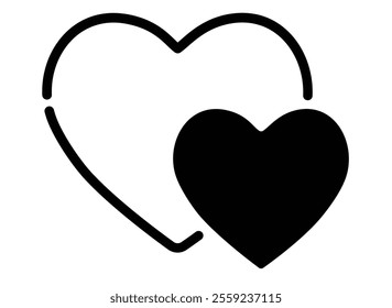 Two Hearts Stencil for Coffee and Pastry Decoration - Vector Cutting Template. PYO Design, Cookie Stencil