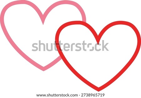 Two hearts symbolize love and affection together