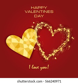 two hearts. Valentine's Day