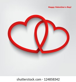 Two hearts. Valentines day vector