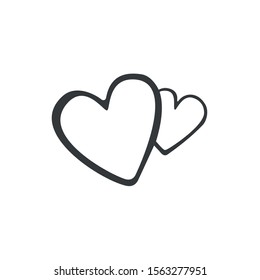 two hearts, Valentine's Day, vector 