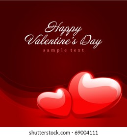Zwei Herzen Valentinstag, Vektorhintergrund