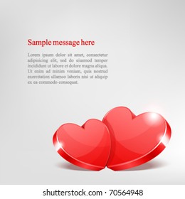 Two hearts Valentine's day vector background