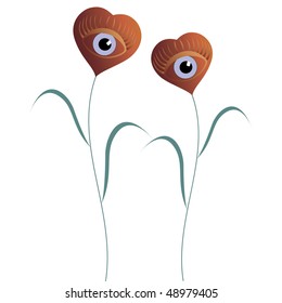 two hearts , Valentines or wedding design