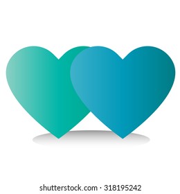 Two hearts vector.