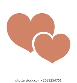 Two hearts vector art with transparent background