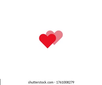 Two Hearts vector flat icon. Isolated couples heart emoji illustration symbol