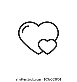 two hearts vector icon