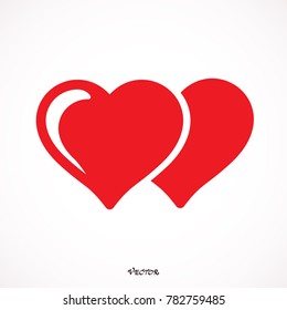 Two hearts - vector icon 