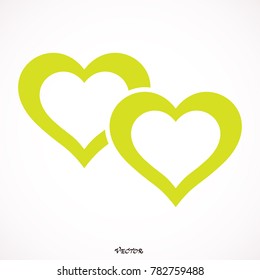 Two hearts - vector icon 