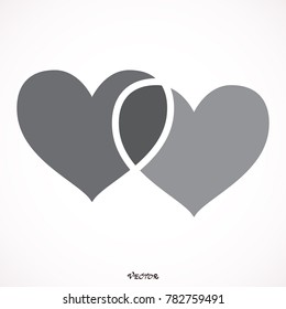 Two hearts - vector icon 