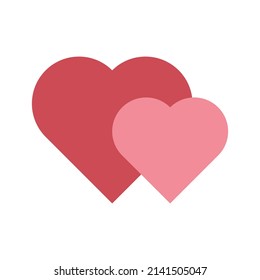 Two hearts vector icon. Dating app match