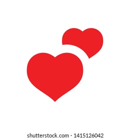 Two hearts vector icon. Double heart symbol of love.