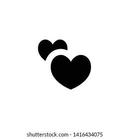 Two hearts vector icon. Double heart symbol of love.