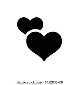 Two hearts vector icon. Double heart symbol of love.