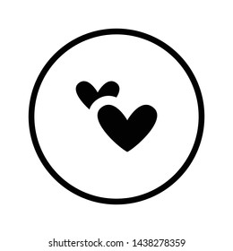 Two hearts vector icon. Double Love symbol.