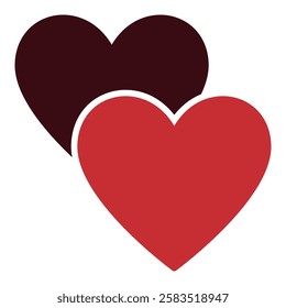 Two Hearts vector icon - love and romantic concept modern sign