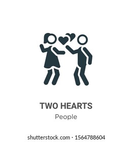 Two hearts vector icon on white background. Flat vector two hearts icon symbol sign from modern people collection for mobile concept and web apps design.