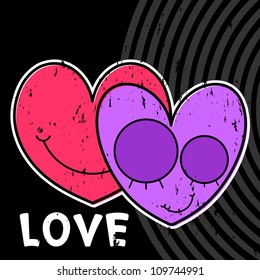 Two hearts vector illustration