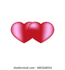ilustración de dos corazones vectoriales para iconos y símbolos de amor, para un tema de amor o fondo de tarjeta de boda