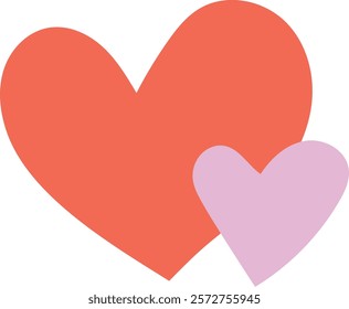 Two hearts vector illustration for Valentine's day