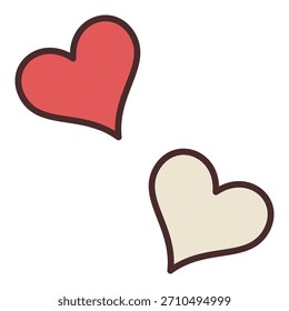 Two Hearts vector inspiration concept colored icon or logo element