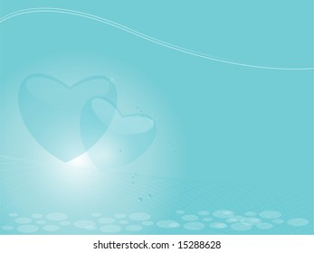 dos corazones y olas, ilustración