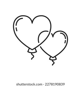 Two heart-shaped balls icon. High quality black vector illustration.