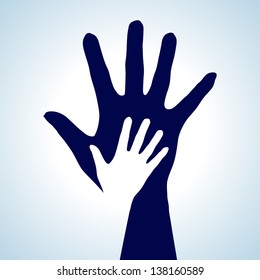 Two Helping Hands. Illustration for best design idea