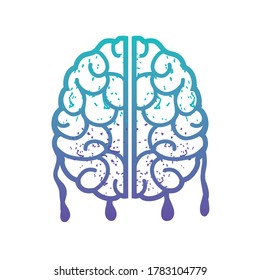 two hemispheres of the brain on a white background vector illustration design
