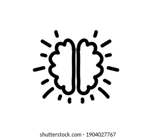 Two hemispheres of the brain on a white background. Symbol. Vector illustration.