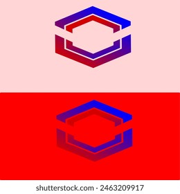 dos logotipos de hexágono en dos fondos diferentes, caja de logotipo de hexágono o cubo y tecnología logotipo de hexágono logotipo simple creativo