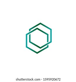 
two hexagon logos that are joined to one another