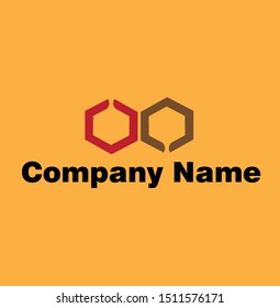 two hexagon theme vector design, yellow background
