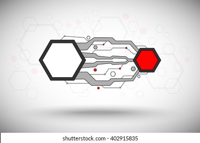 two hexagonal cells are interconnected