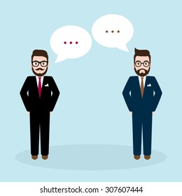 Two Hipster Businessman having a conversation