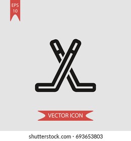Two hockey vector icon, illustration symbol