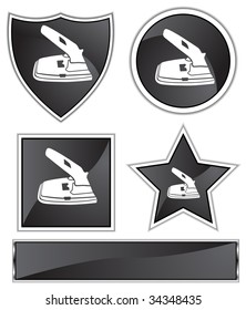 two hole paper puncher icon black