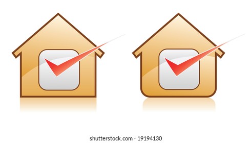 Two Home Icons For Good Check