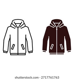 Dos chaquetas con capucha en blanco y marrón con bolsillos
