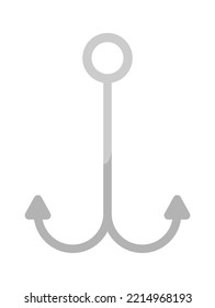 Two hooks flat icon Fishing industry equipment