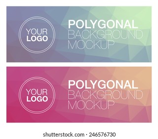 Two Horizontal polygonal banners