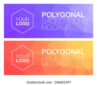 Two Horizontal polygonal banners